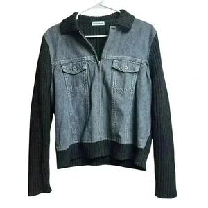 Marsh Landing Jean Sweater Zip Up Jacket Medium